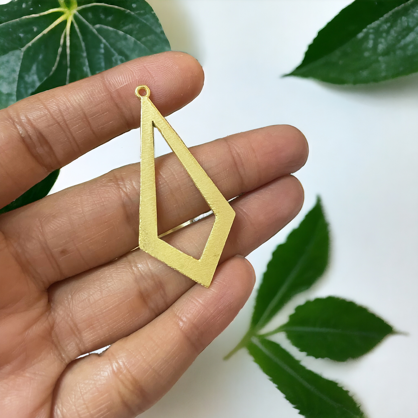 14k Real Gold Plated Brass Rhombus Charm - ClartStudios - Polymer clay Jewellery