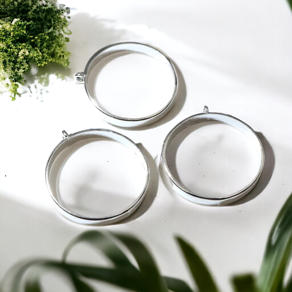 Silver Circle Pendant Bezel - ClartStudios - Polymer clay Jewellery