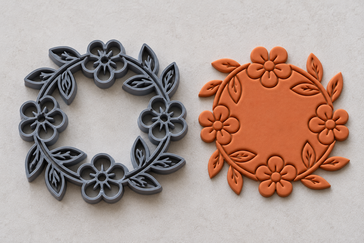Floral Wreath Polymer Clay Cutter | 157 - ClartStudios - Polymer clay Jewellery