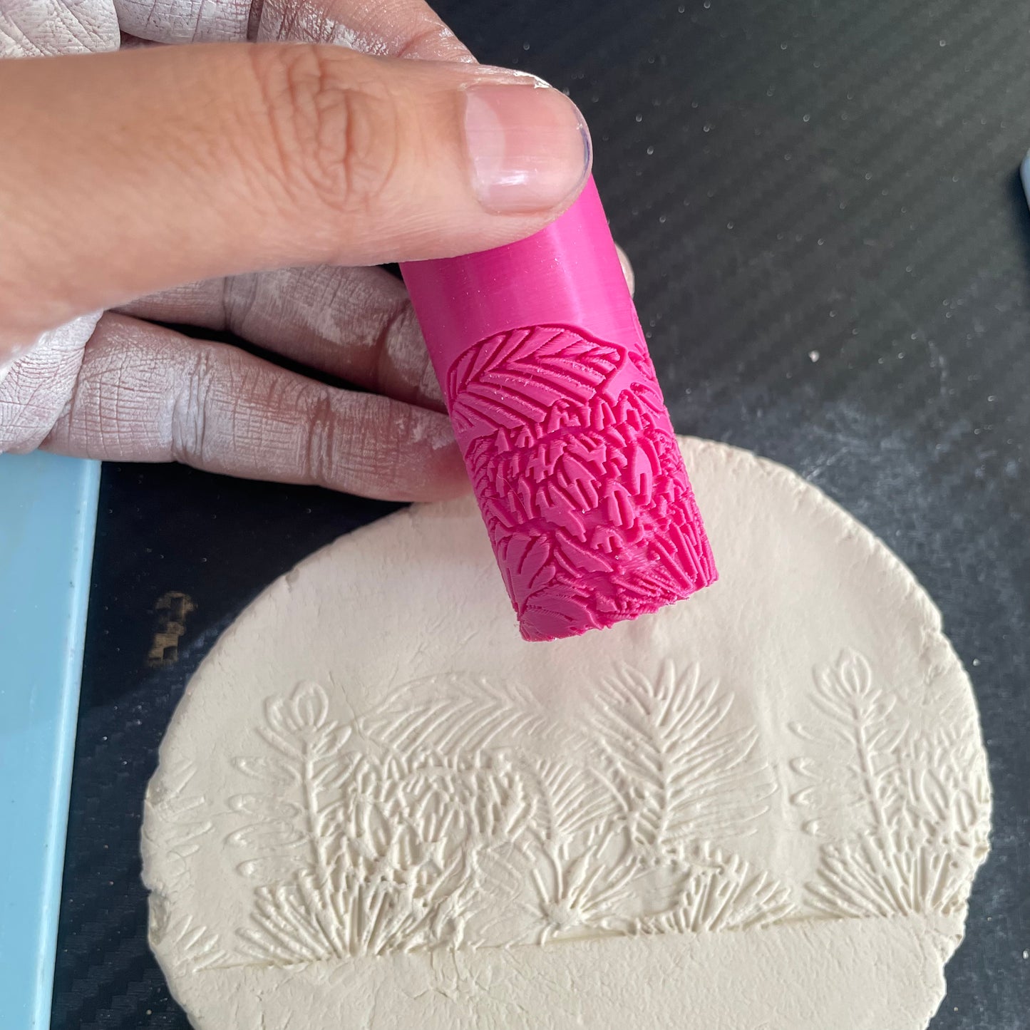 TR 17 - Mini Wild Flower Pattern- 5 | Texture Roller - ClartStudios - Polymer clay Jewellery