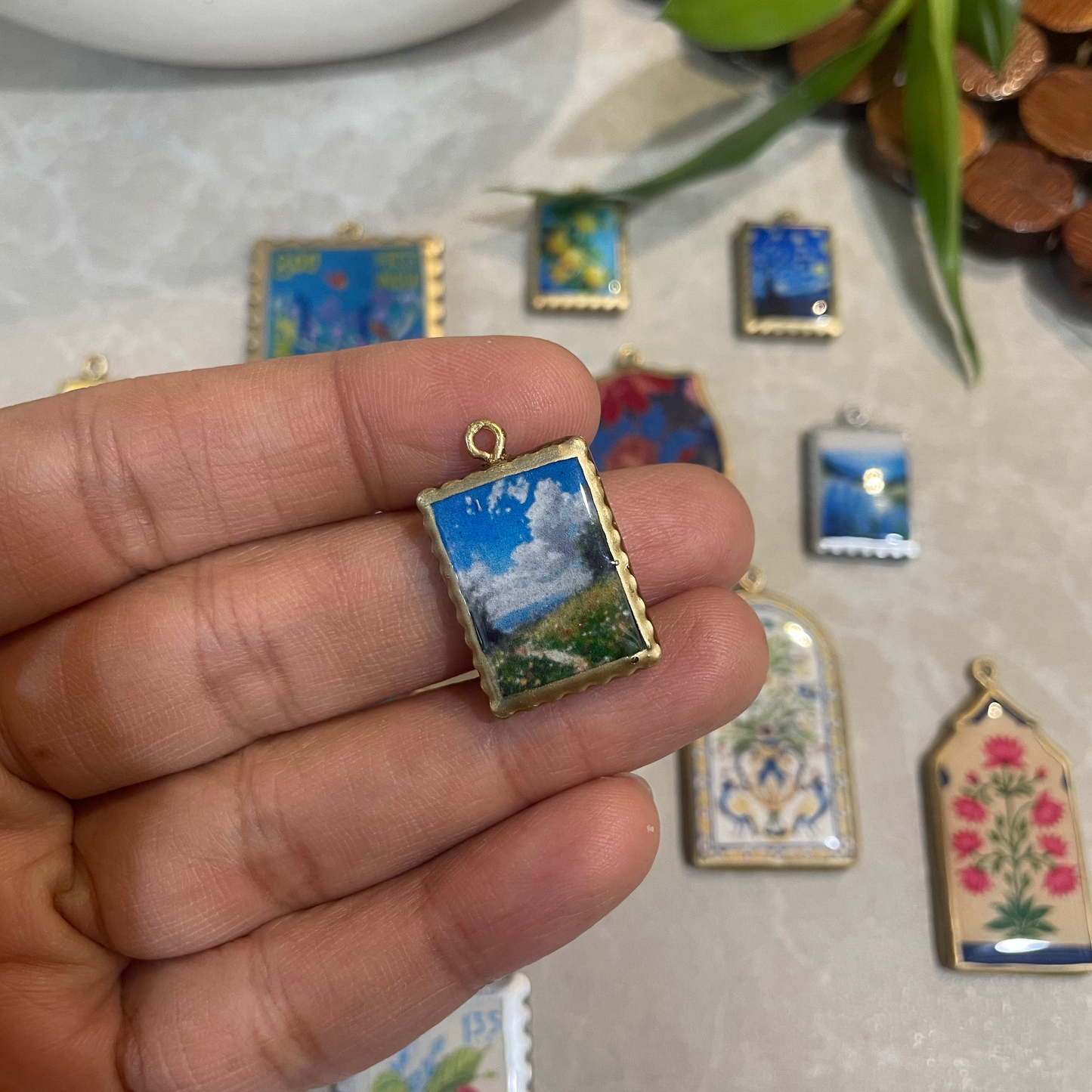 RU07 - Photo Frame Inspired - Landscape - Charms Pendant (Dispatch Time 4-5 days) - ClartStudios - Polymer clay Jewellery