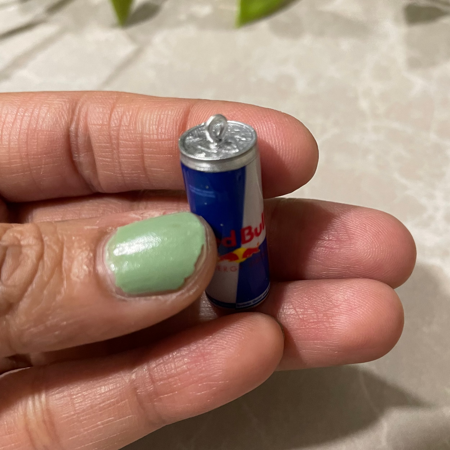 R009 - Red Bull - Energy Drink Silver Tin/Can - Waterproof & Adorable - ClartStudios - Polymer clay Jewellery