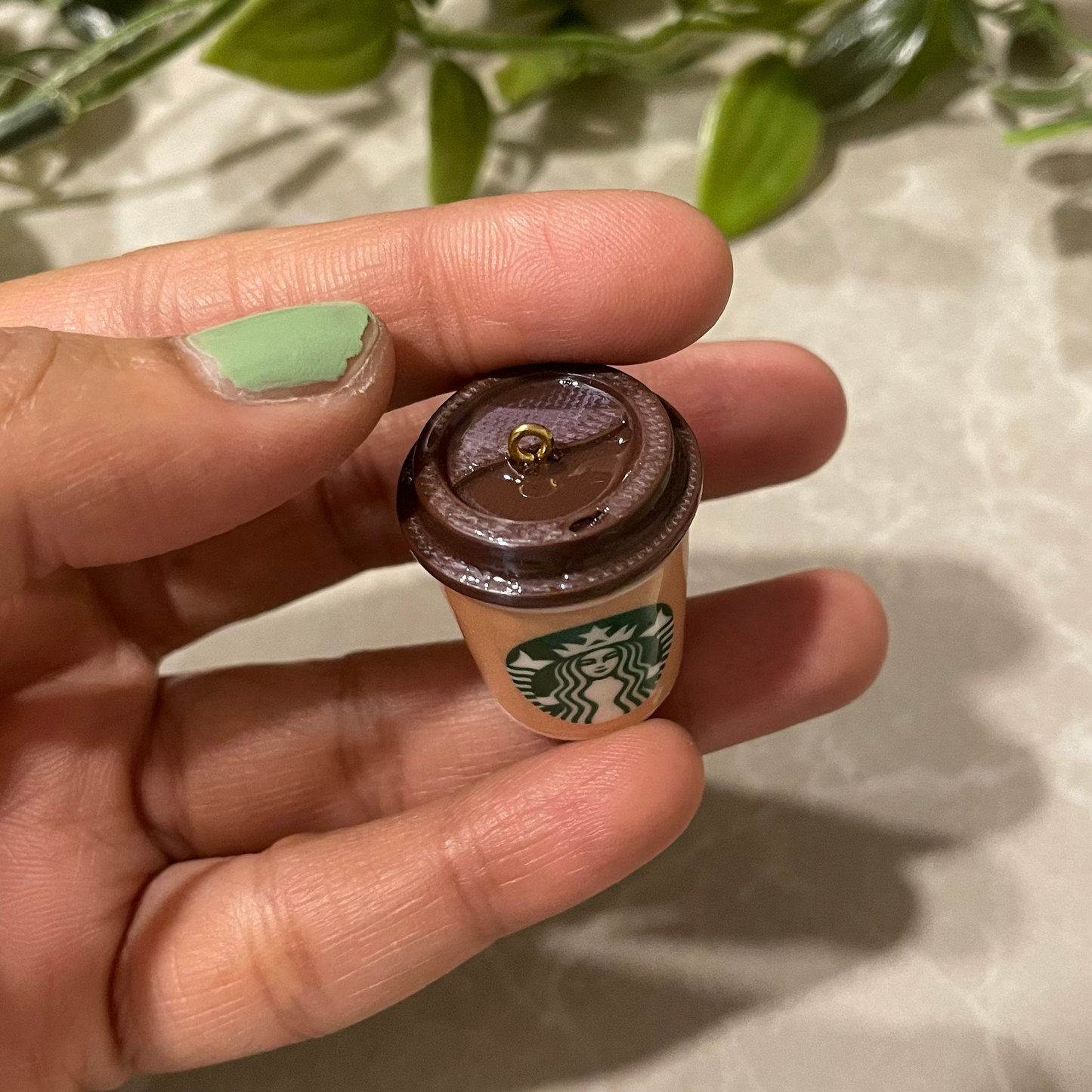 R011 - Hot Coffee from StarBucks Charm - Waterproof & Adorable - ClartStudios - Polymer clay Jewellery