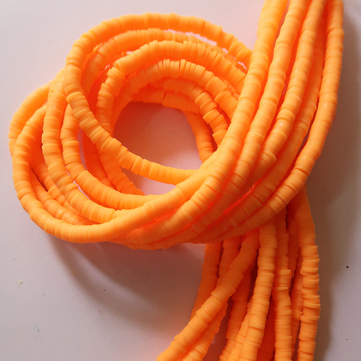 Neon Orange - 1X5mm Disc Polymer Clay Beads - ClartStudios - Polymer clay Jewellery