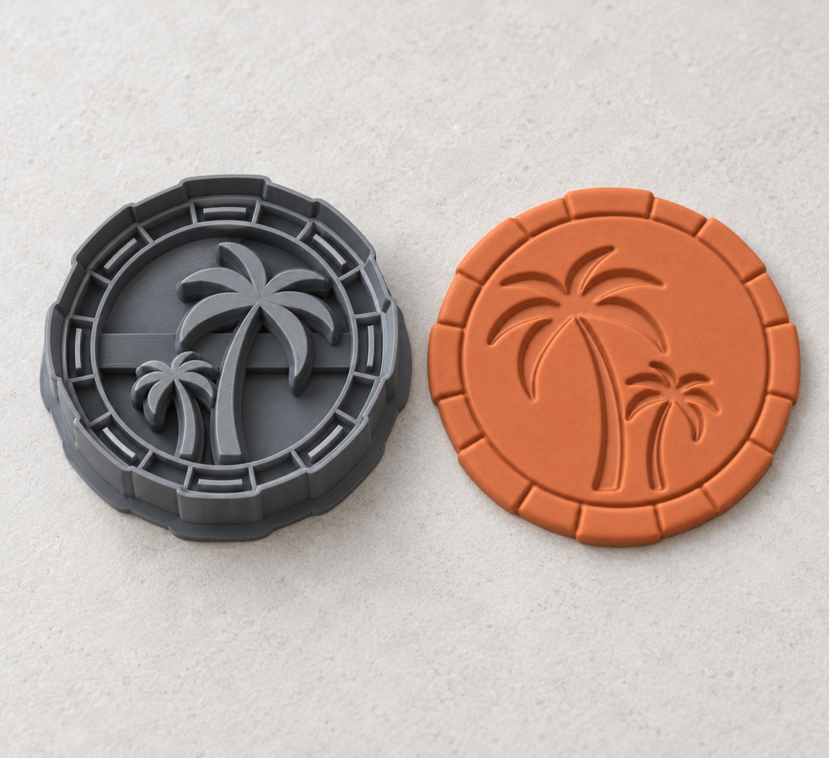 Palm Tree Coin Polymer Clay Cutter | 023 - ClartStudios - Polymer clay Jewellery
