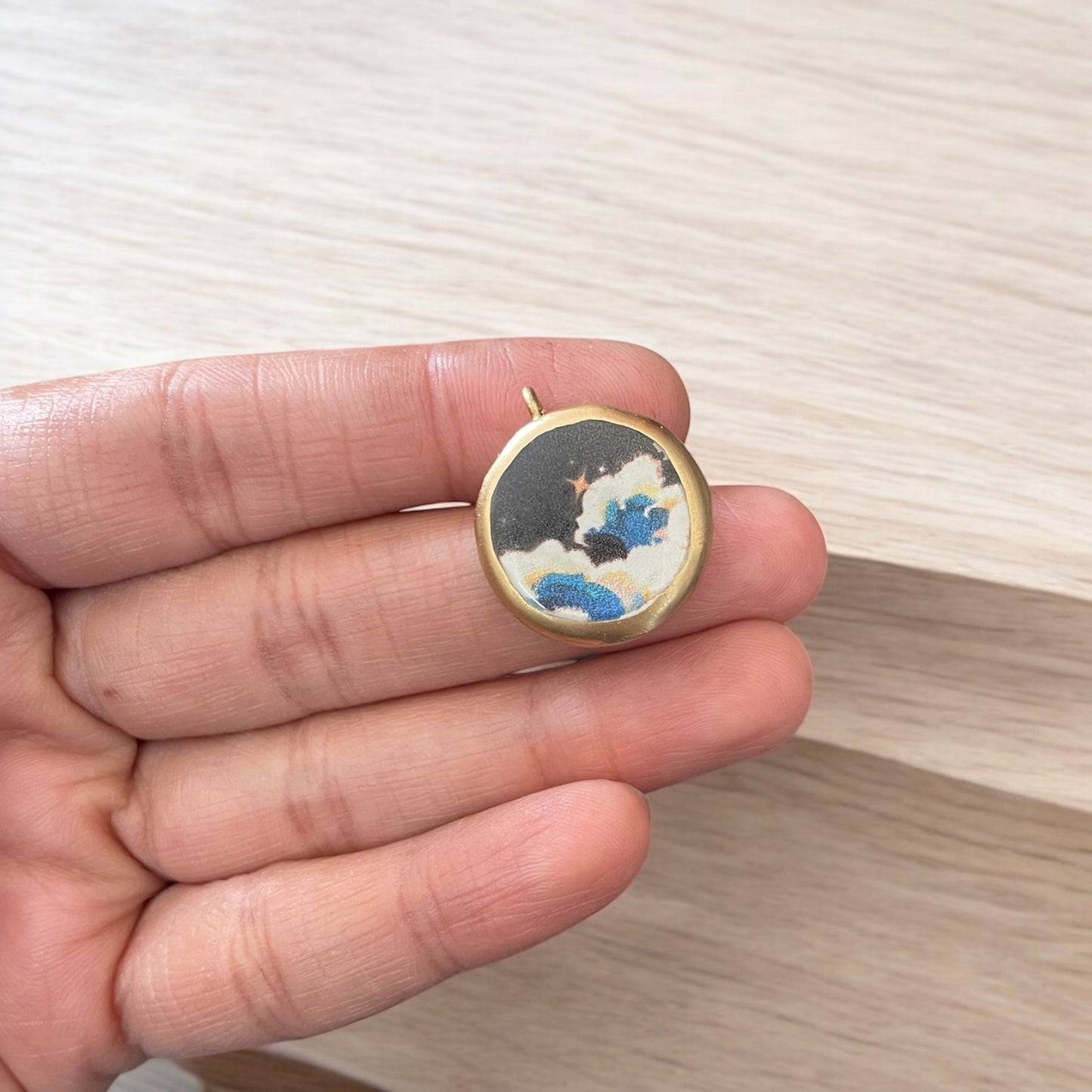 Clouds - Cold Porcelain Charms Pendant (Without Chain) - ClartStudios - Polymer clay Jewellery