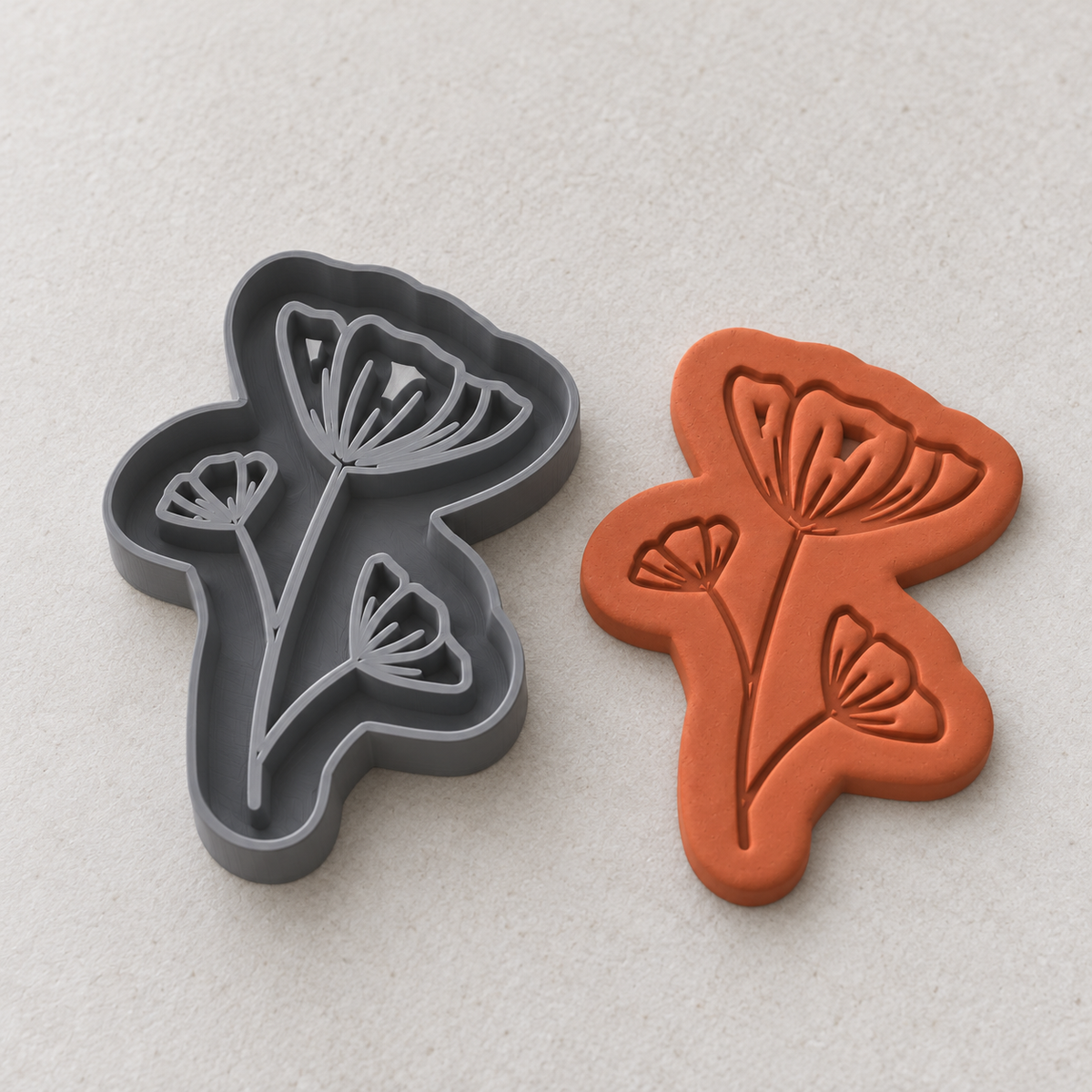 Poppy Flower Polymer Clay Cutter Set | 167 - ClartStudios - Polymer clay Jewellery
