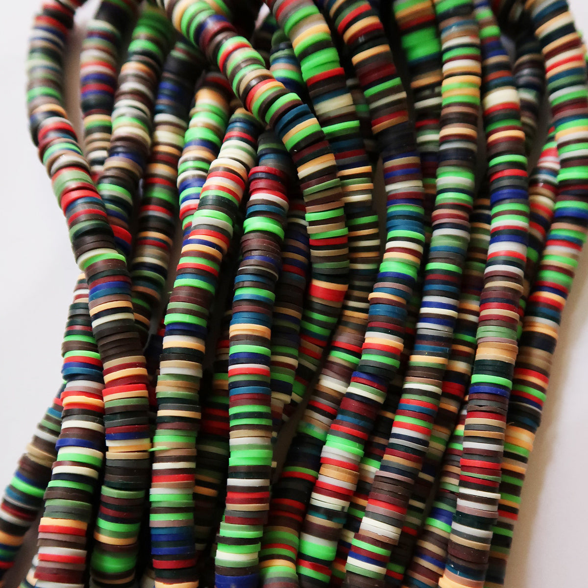 Random Mix -13- 1X8mm Disc Polymer Clay Beads - ClartStudios - Polymer clay Jewellery