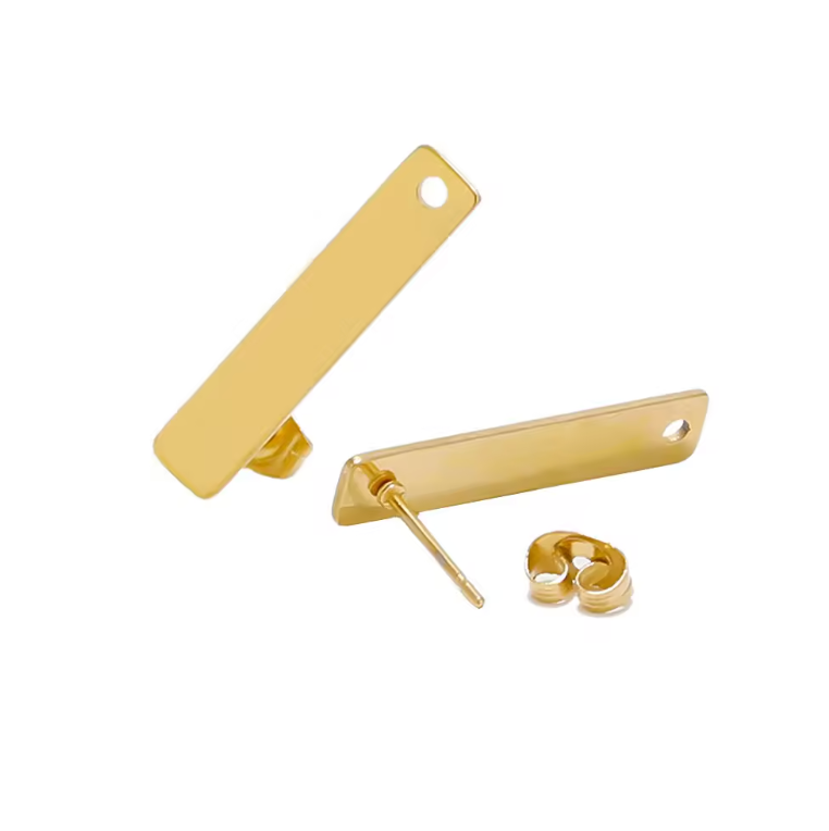 SS46 Rectangle Textured Studs Earrings (Sold In Pair) - ClartStudios - Polymer clay Jewellery