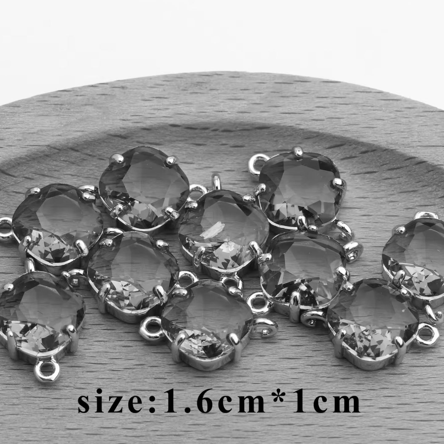 Yellow Rounded Square Hanging Glass Crystal (10mm * 16mm) - ClartStudios - Polymer clay Jewellery