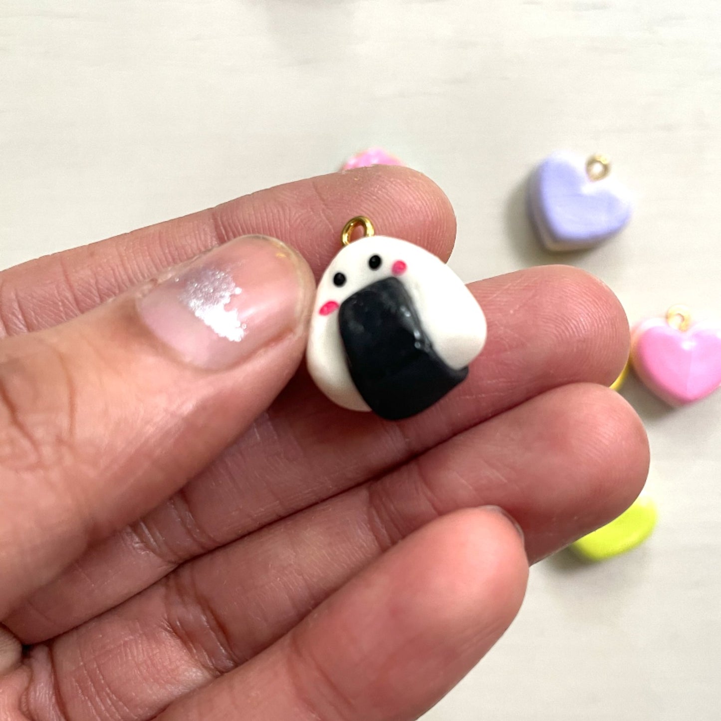 Onigiri Japanese Rice Ball Clay Charm - ClartStudios - Polymer clay Jewellery