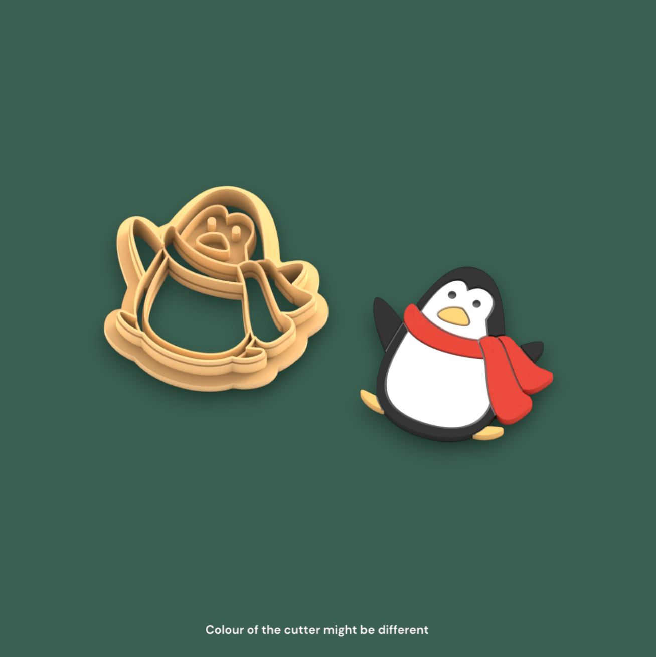 C020 -Penguin with Scarf Christmas Theme Clay Cutters - ClartStudios - Polymer clay Jewellery