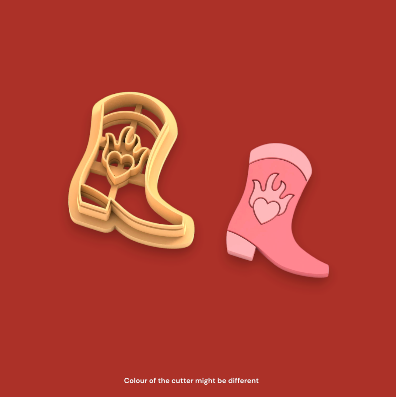 VE07 - Boot Flaming Love Valentine's Day Clay Cutter - ClartStudios - Polymer clay Jewellery