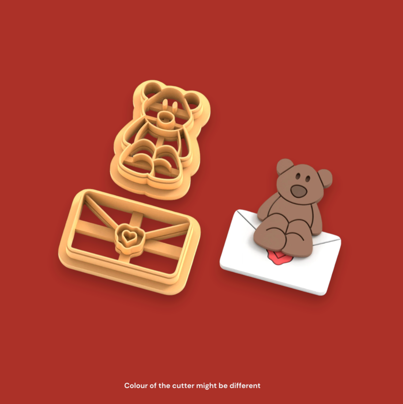 VE15 - Envelope Bear Clay Cutter | Christmas Theme Clay Cutters - ClartStudios - Polymer clay Jewellery