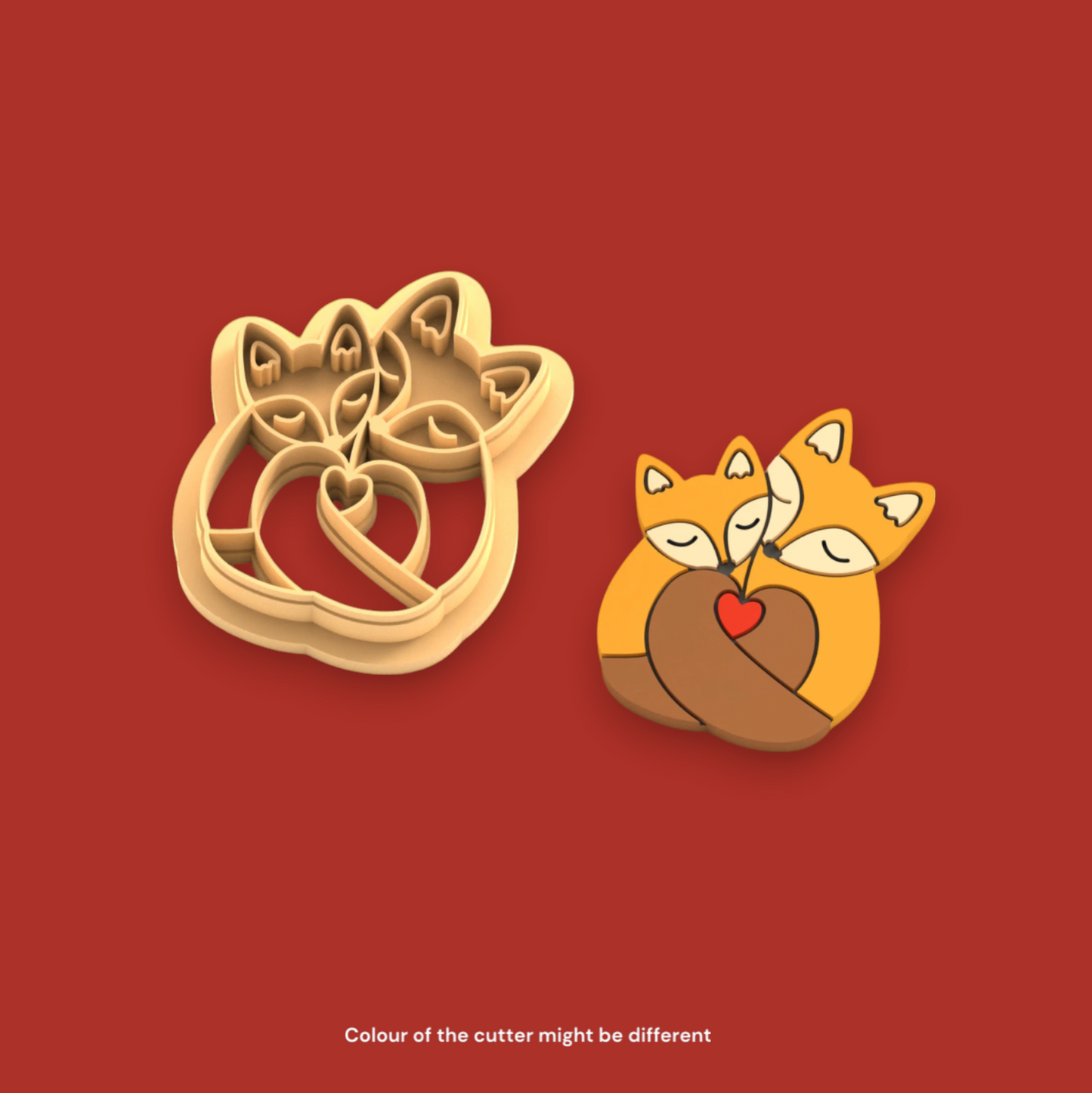 VE32 - Foxes In Love Clay Cutter| Valentine's Day Clay Cutter - ClartStudios - Polymer clay Jewellery