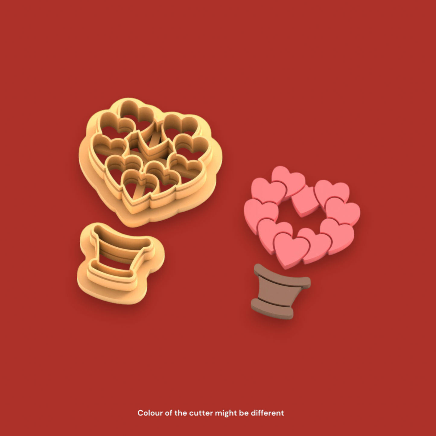 VE17 - Balloon of Hearts Clay Cutter | Christmas Theme Clay Cutters - ClartStudios - Polymer clay Jewellery