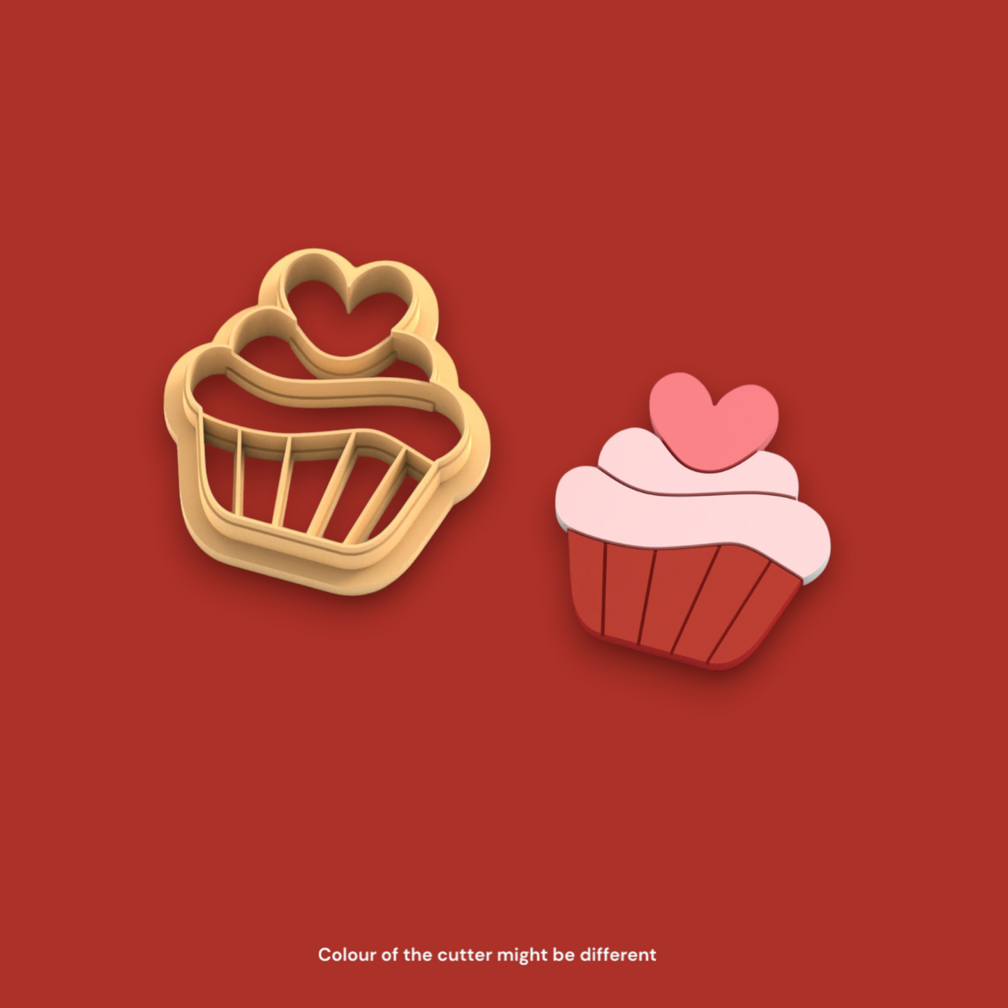VE37 - Cute Cupcake Clay Cutter | Valentine's Day Clay Cutter - ClartStudios - Polymer clay Jewellery