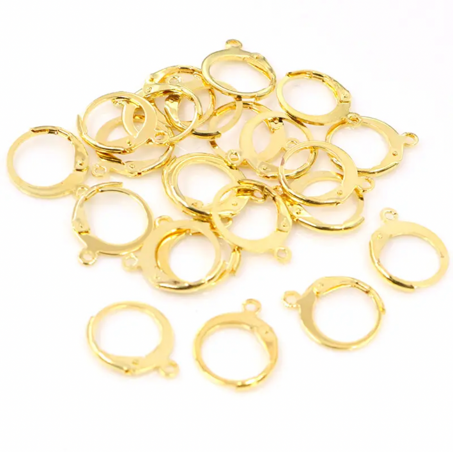 SS55 Stainless Steel Golden Classic Clasp Hoop Hook - ClartStudios - Polymer clay Jewellery