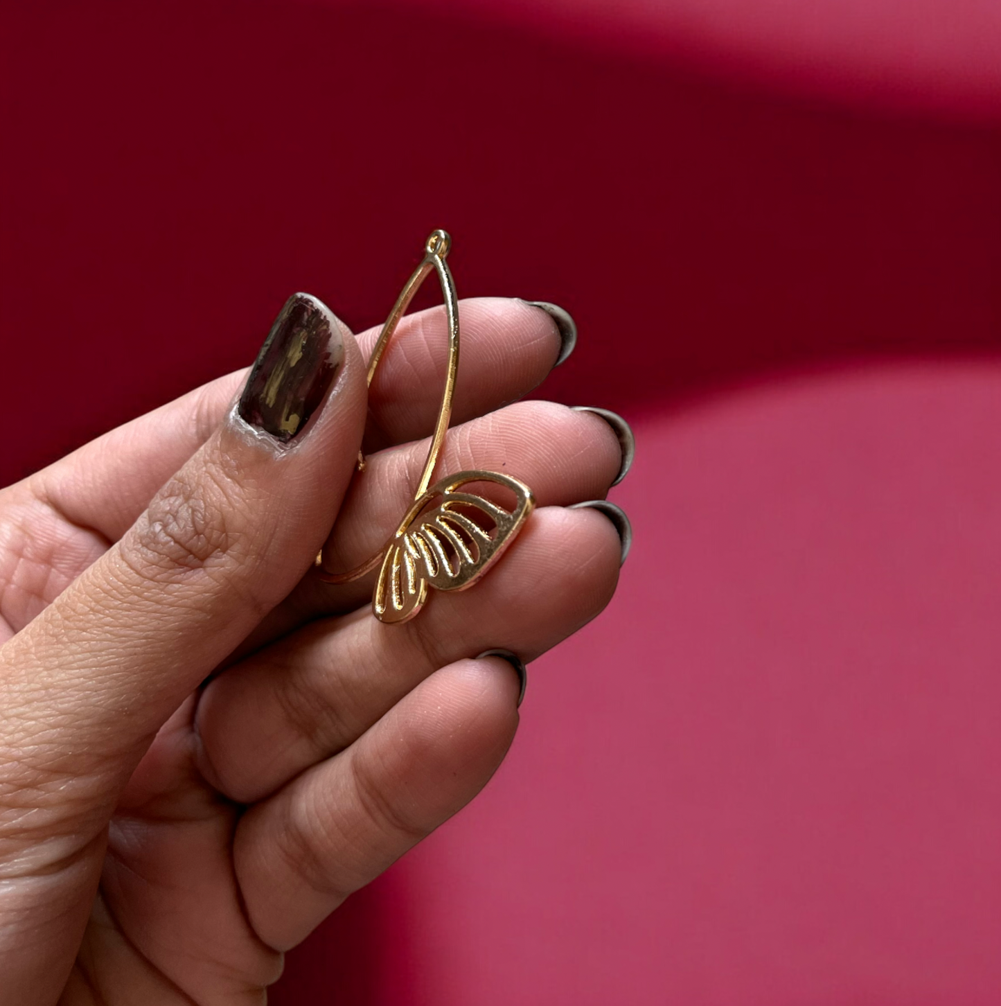 RB06 - Pack of 4 - Golden Butterfly Hollow Bezel / Charm - ClartStudios - Polymer clay Jewellery