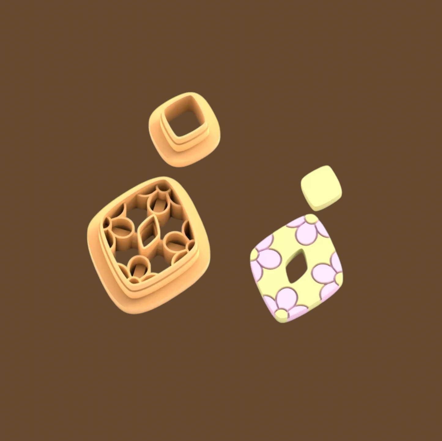 FC09 - Flower Ornament Clay Cutter | Floral Collection 2025 - ClartStudios - Polymer clay Jewellery