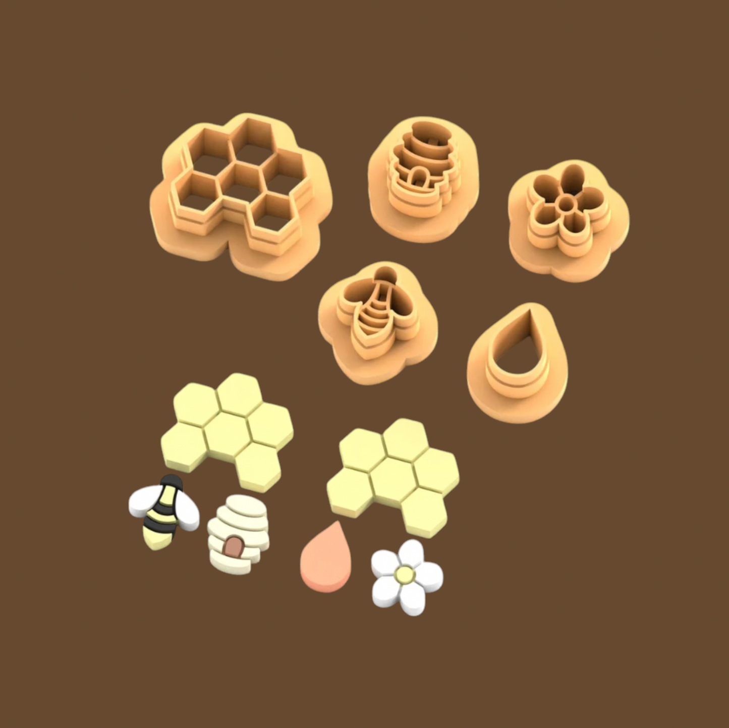 FC13 - Honeycomb Earring Pack Clay Cutter | Spring Collection 2025 - ClartStudios - Polymer clay Jewellery