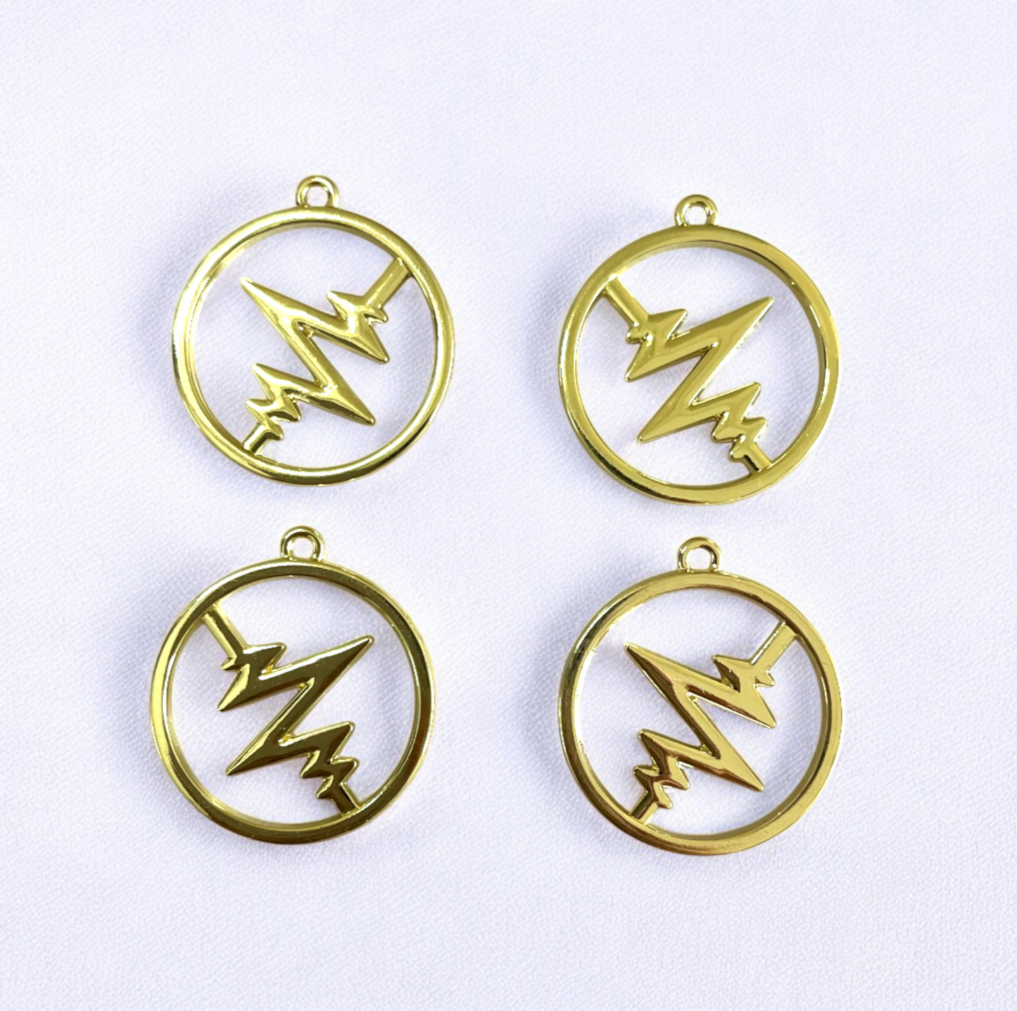 RB52 - Pack of 4 - Heart Beat Alloy Hollow Bezel/Charm - ClartStudios - Polymer clay Jewellery