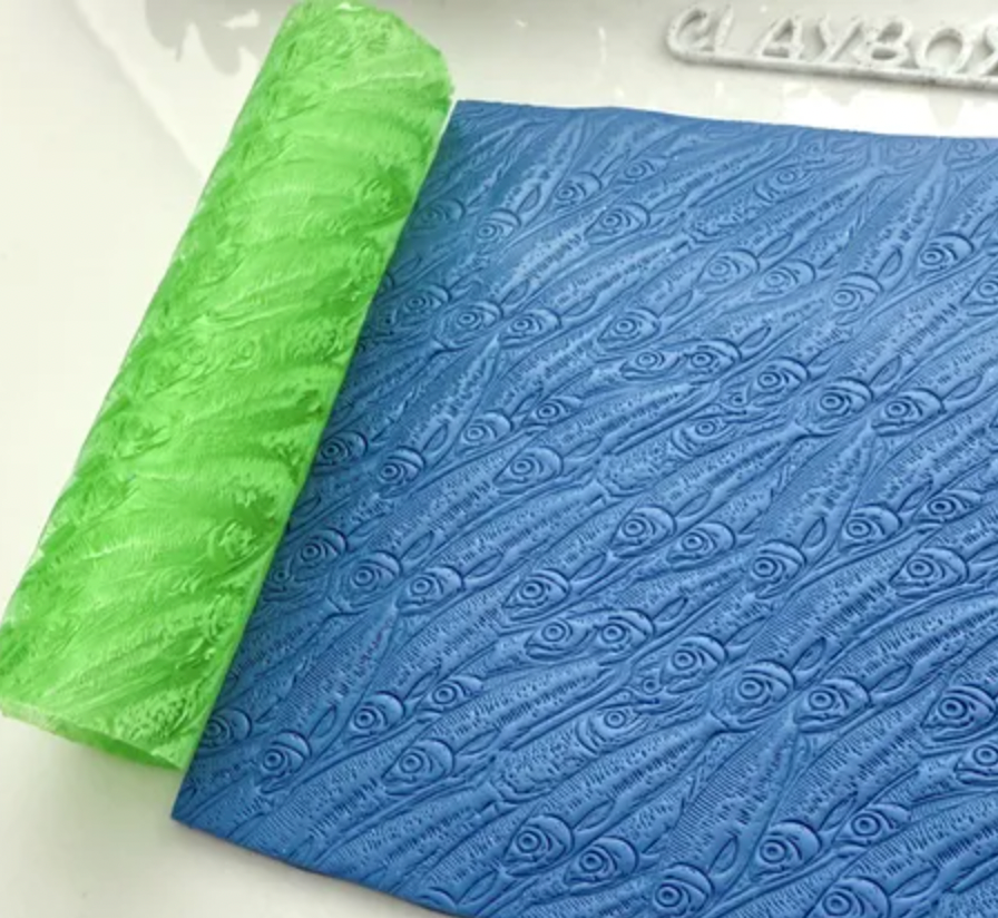 TR 02 - Sardines Texture Roller - ClartStudios - Polymer clay Jewellery