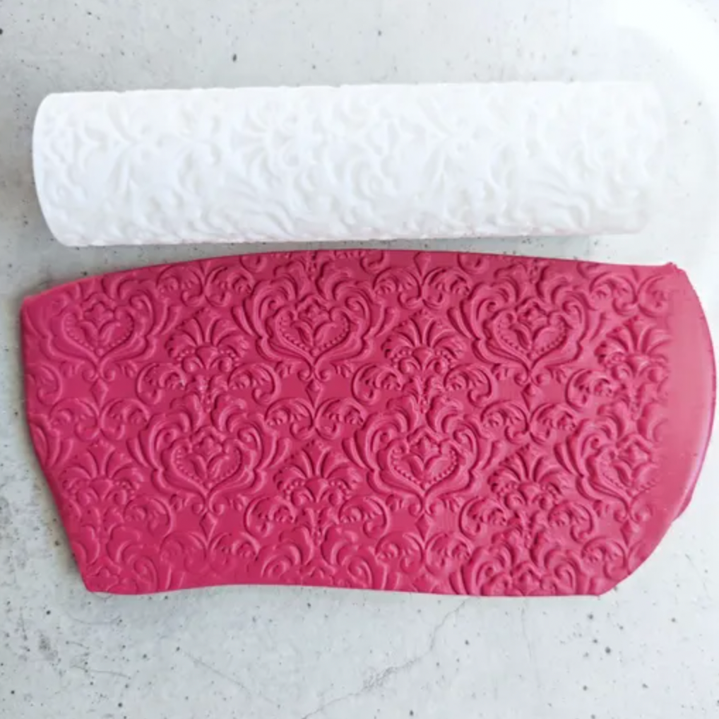 TR 08 - Damask seamless texture roller - ClartStudios - Polymer clay Jewellery