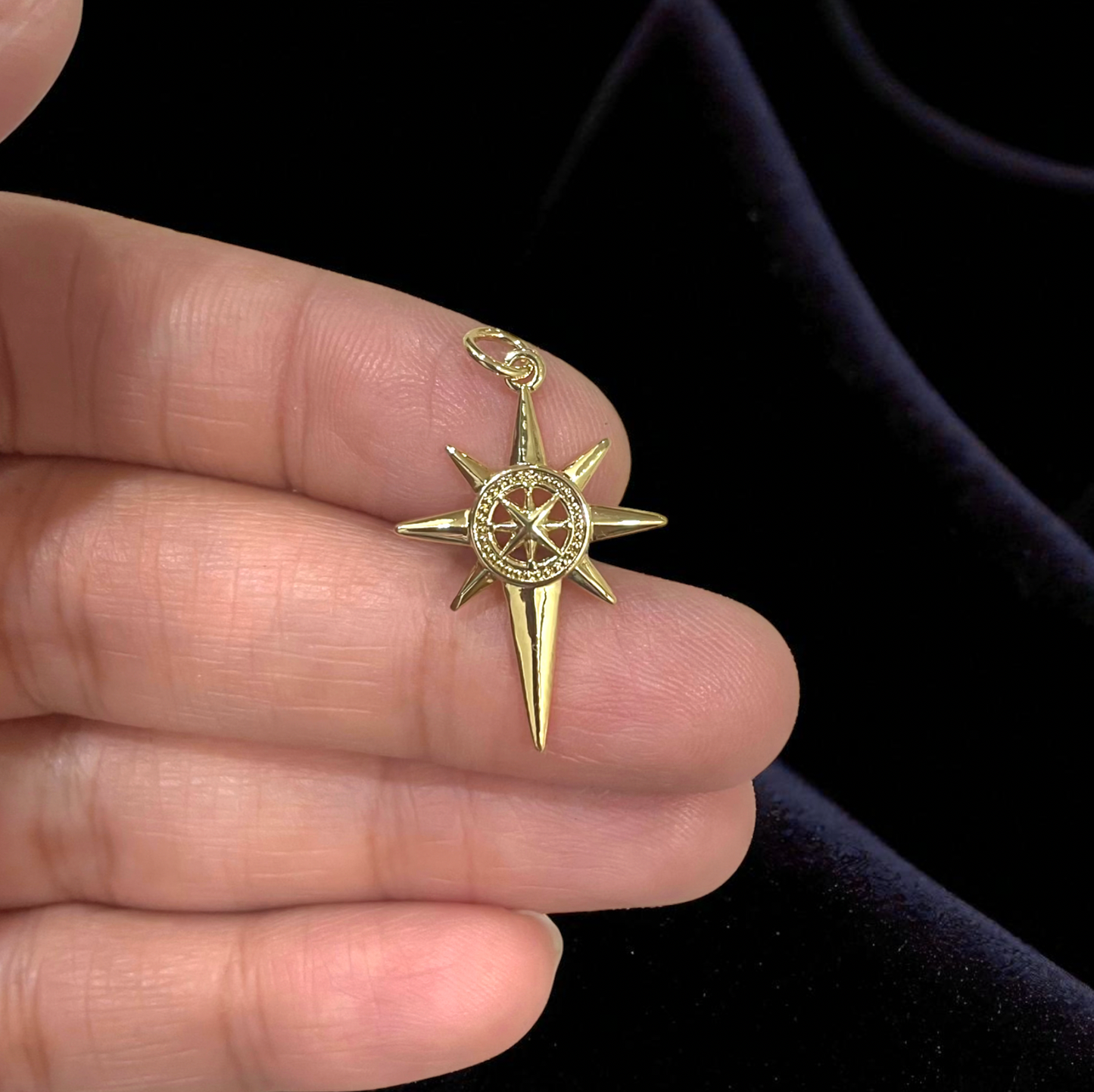 BTF110 - Directional Sun 18k Gold Plated Brass Pendant (Anti Tarnish) - ClartStudios - Polymer clay Jewellery