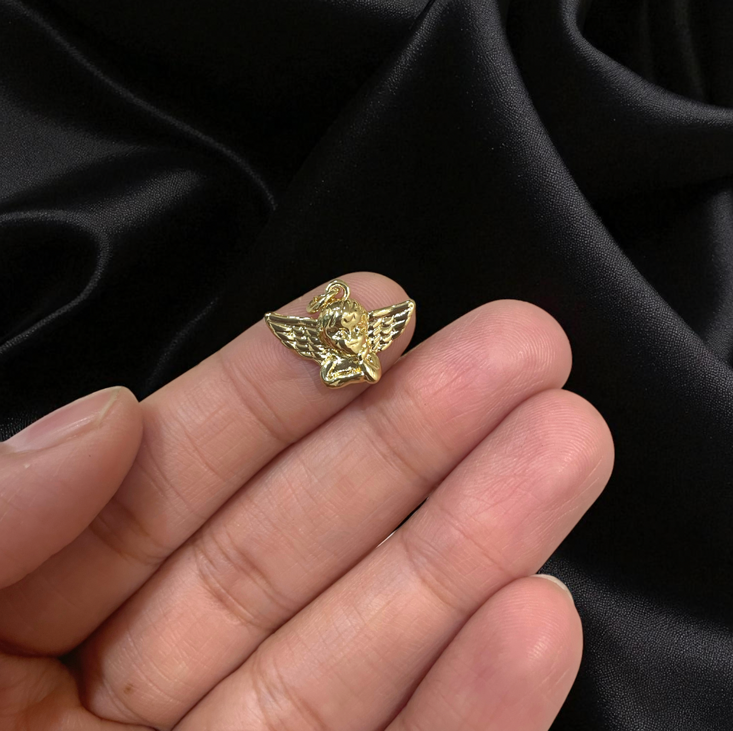 BTF114 - Angel 18k Gold Plated Brass Pendant (Anti Tarnish) - ClartStudios - Polymer clay Jewellery