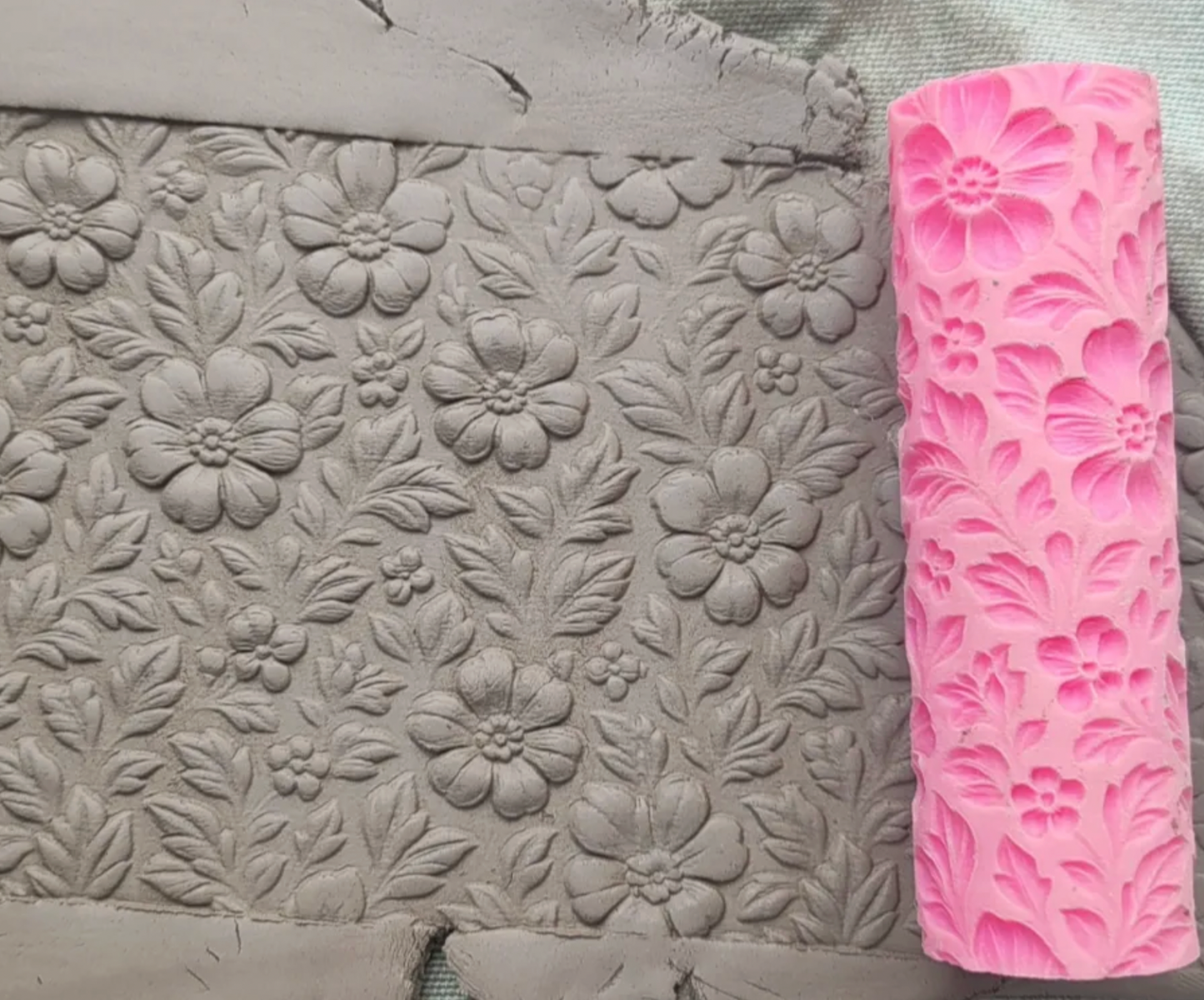 CC08 - Hedgerow Blossom texture Roller - Specially made for Pottery and Ceramics - ClartStudios - Polymer clay Jewellery