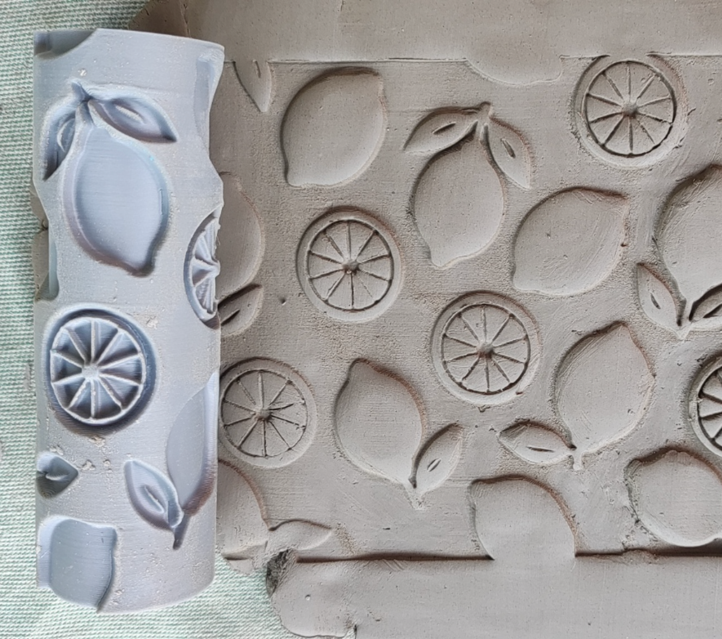 CC18 - Lemon Citrus Groove texture Roller - Specially made for Pottery and Ceramics - ClartStudios - Polymer clay Jewellery
