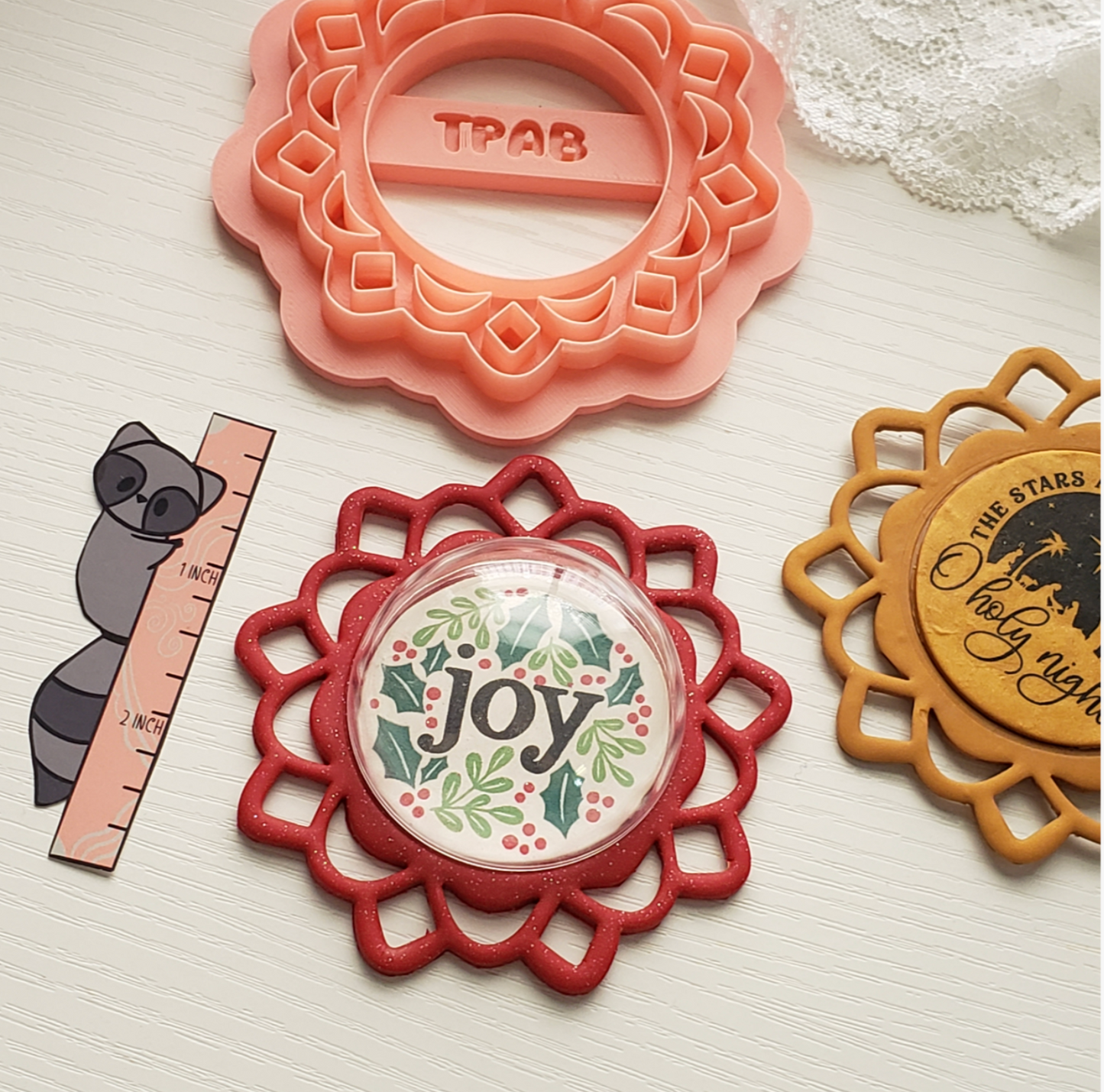 C31 -Elegant Christmas Ornament Polymer Clay Cutter, Pottery and Bakery - ClartStudios - Polymer clay Jewellery