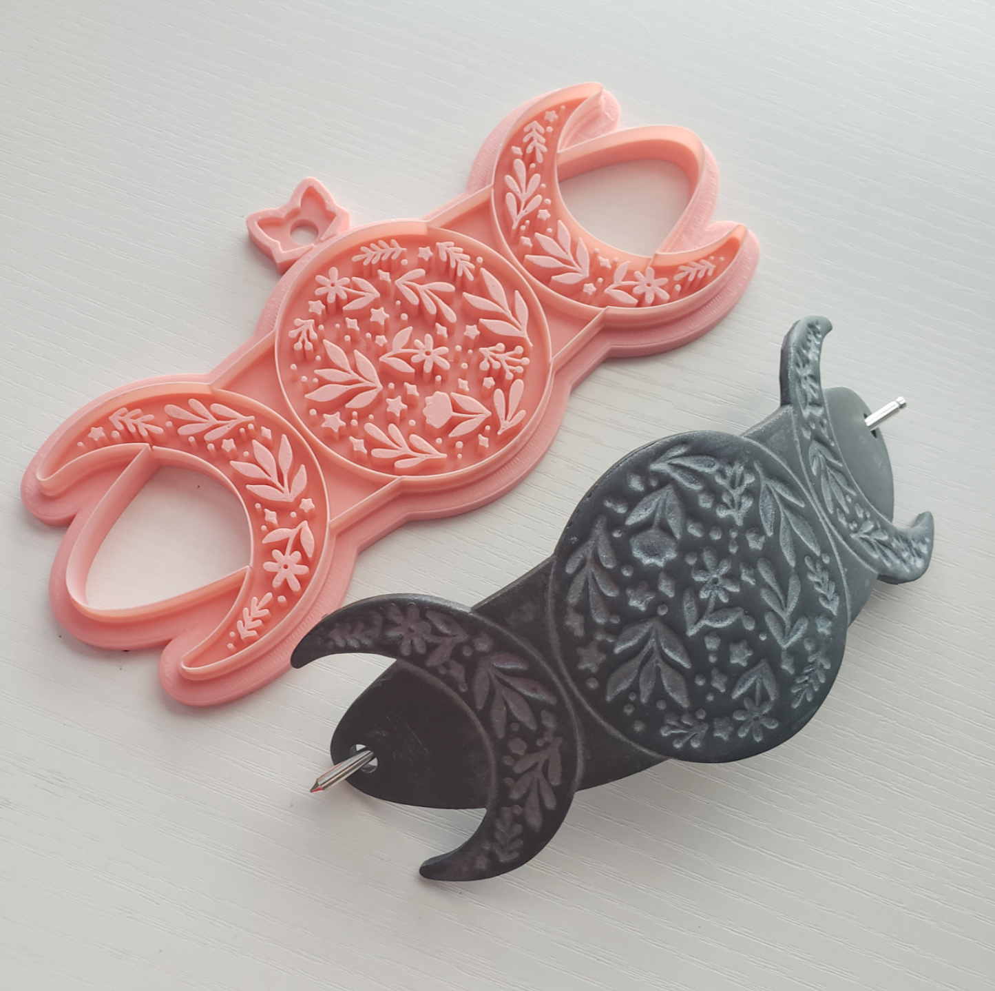 C37 - Floral Moons Polymer Clay Headband Cutter, Pottery and Bakery - ClartStudios - Polymer clay Jewellery