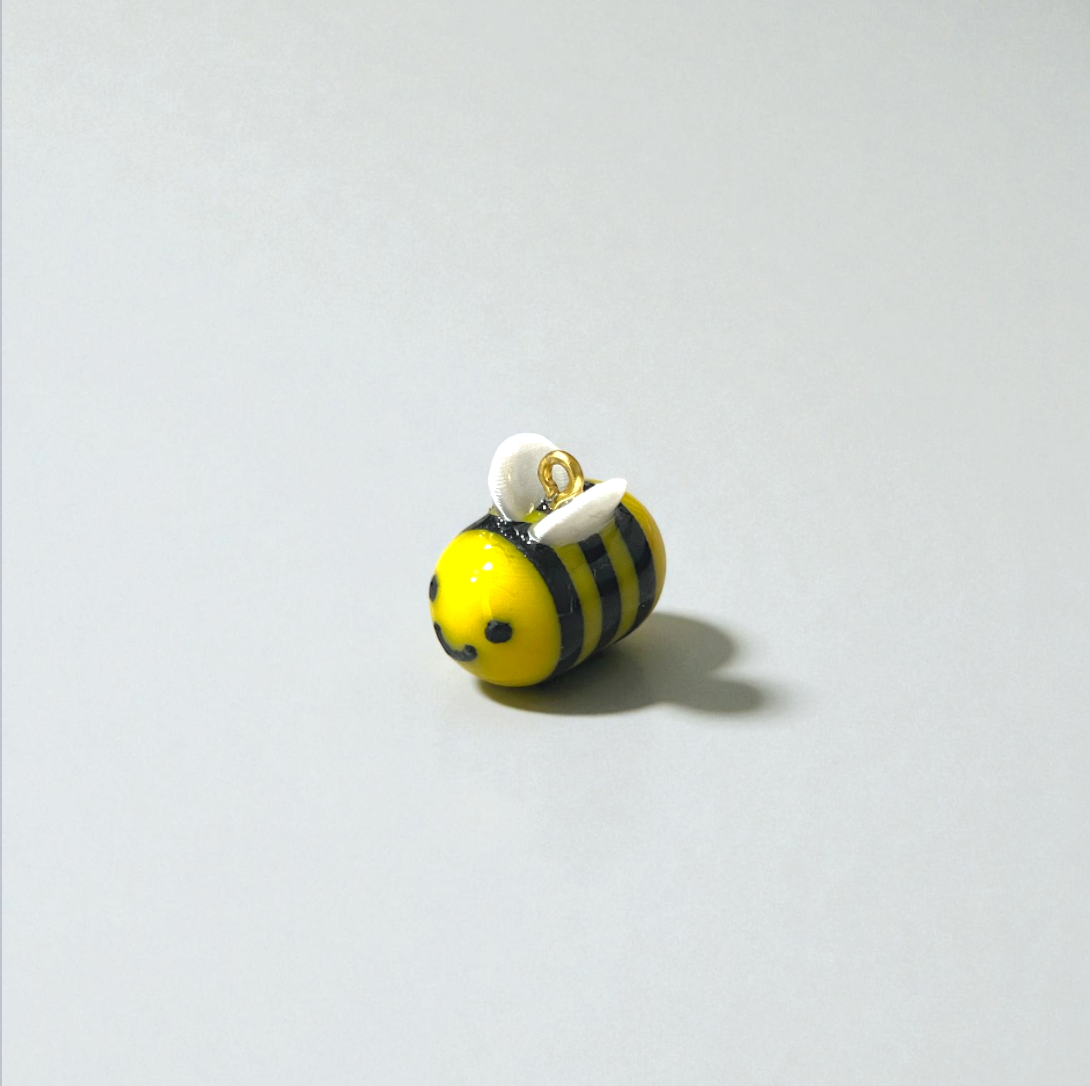 R022 - Cute Honey Bee Charm - Waterproof & Adorable - ClartStudios - Polymer clay Jewellery