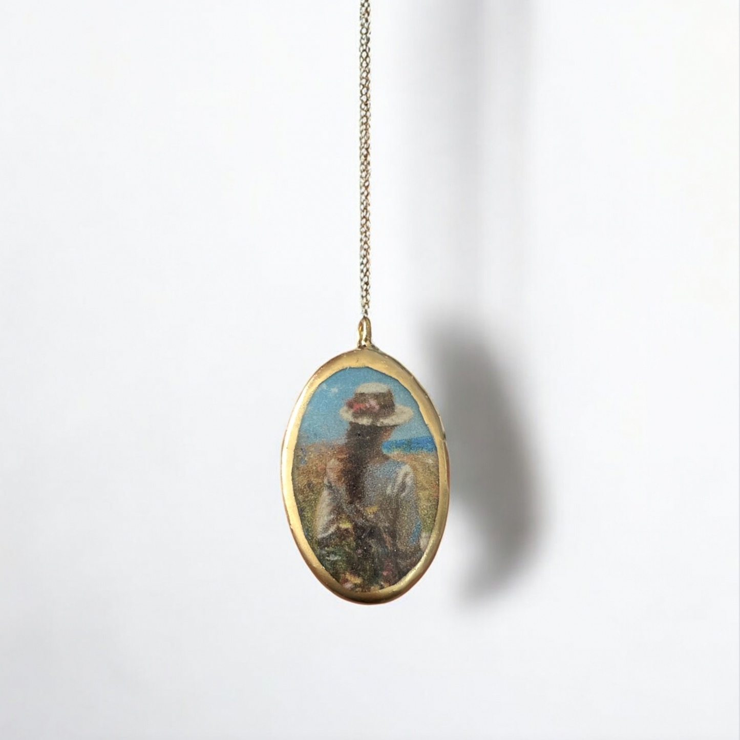 Girl In the Garden - Cold Porcelain Charms Pendant (Without Chain) - ClartStudios - Polymer clay Jewellery