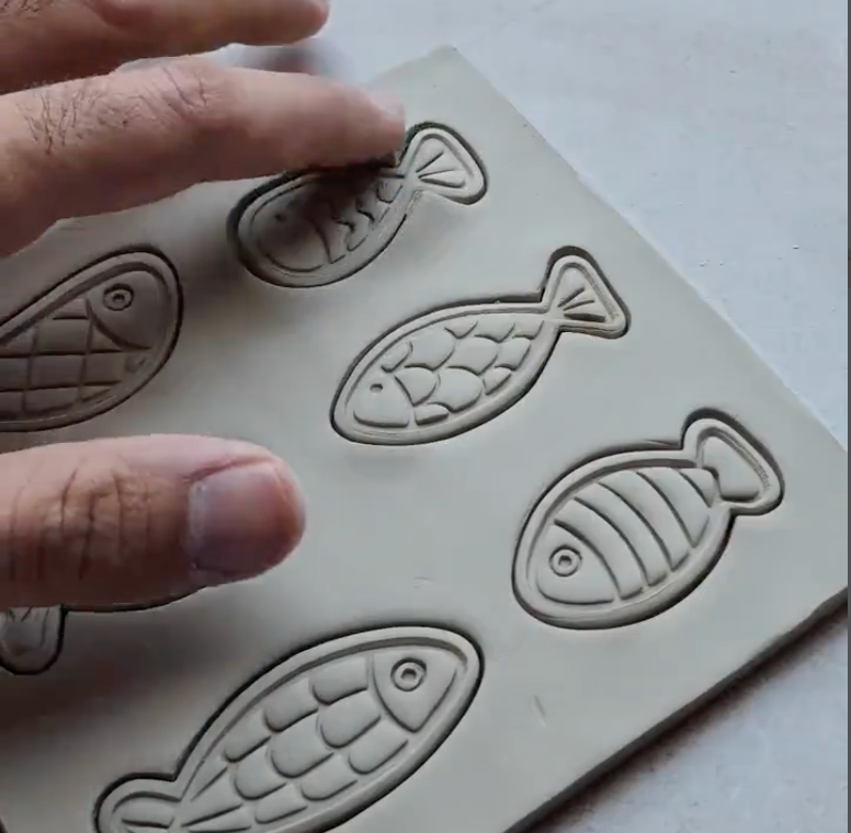 Fish Cutter & Stamp Set (6 Stamps and 6 Cutters)) - ClartStudios - Polymer clay Jewellery