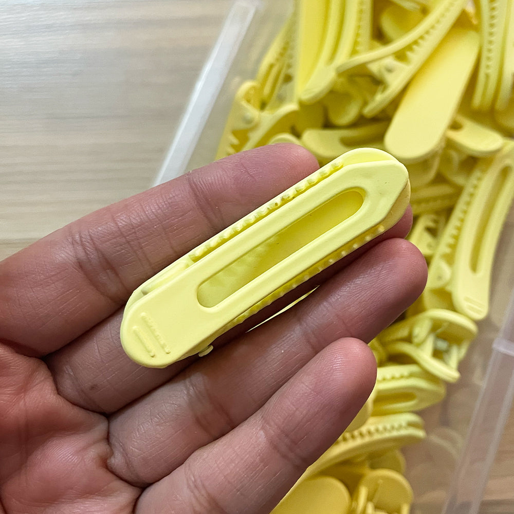 Yellow Hair Clip Acrylic Base - ClartStudios - Polymer clay Jewellery