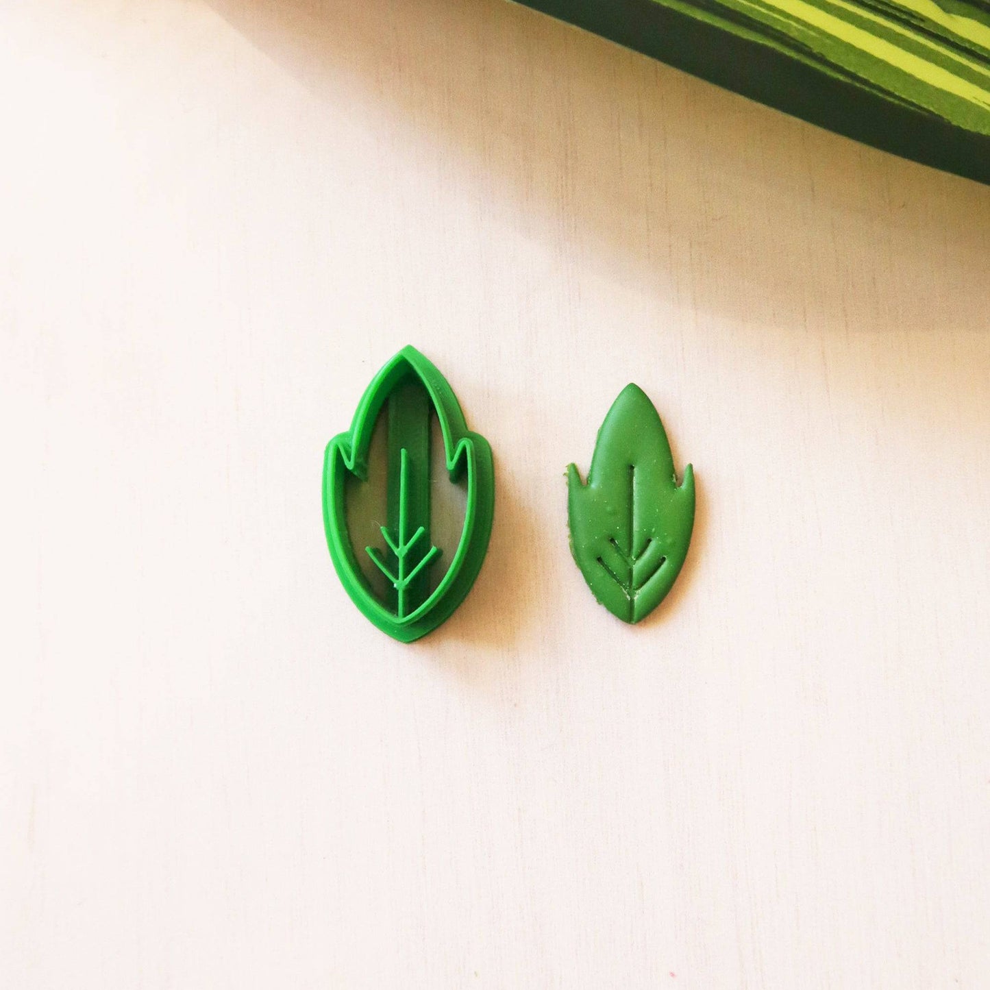 Leaf C with Embossing - ClartStudios - Polymer clay Jewellery