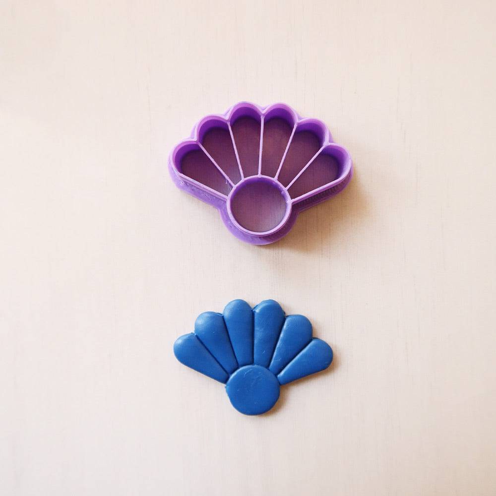 Embossed-Half-Flower - ClartStudios - Polymer clay Jewellery