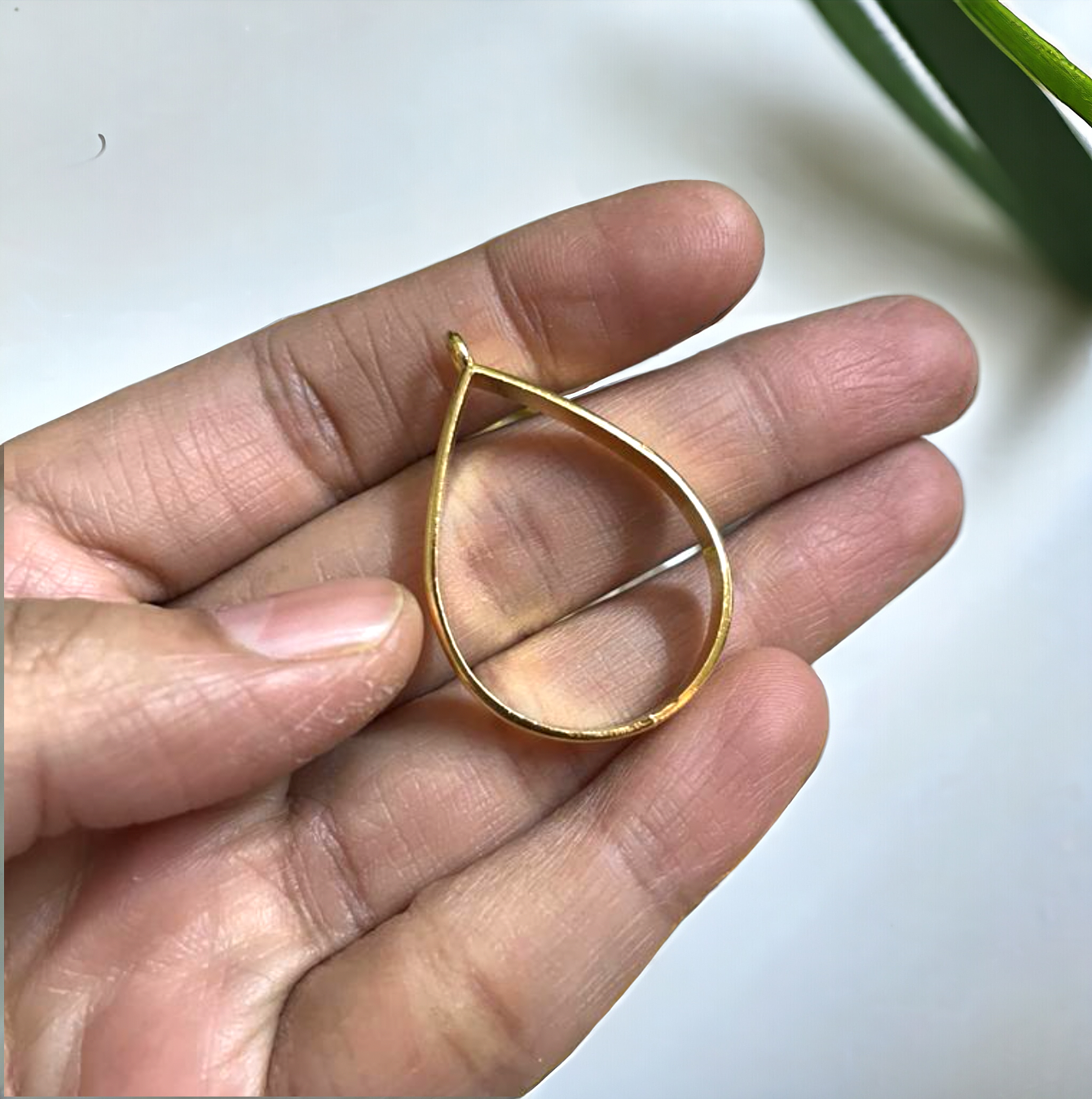 Golden Drop Pendant Bezel - ClartStudios - Polymer clay Jewellery
