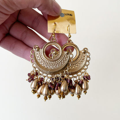 Golden Circle Jhumka Earring (CLEARANCE - Quality issue) - ClartStudios - Polymer clay Jewellery