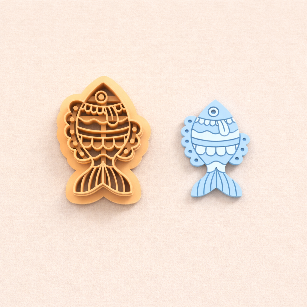 S041 - Tribal Pattern Fairy Fish Cutter | Summer Collection - ClartStudios - Polymer clay Jewellery