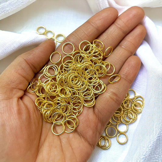 14k Gold plated 10mm jumprings (Pack of 50) - ClartStudios - Polymer clay Jewellery