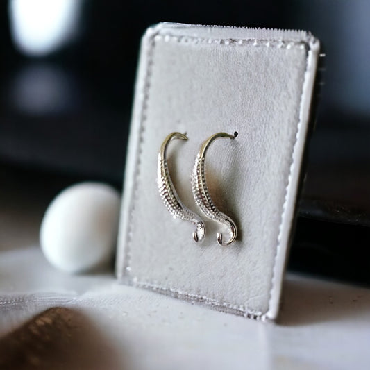 Premium Silver Texture Plated Hooks   - Sold in Pair - ClartStudios - Polymer clay Jewellery