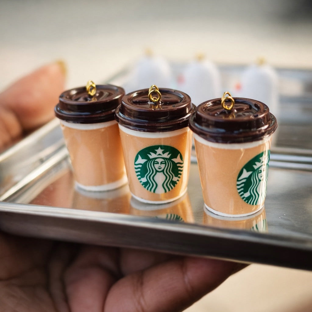 R011 - Hot Coffee from StarBucks Charm - Waterproof & Adorable - ClartStudios - Polymer clay Jewellery