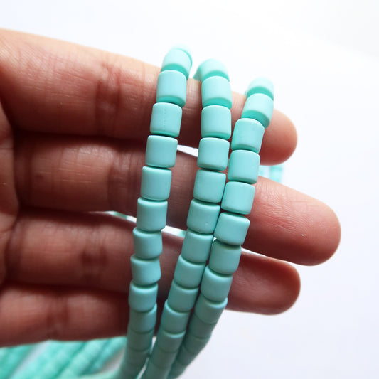 Bright Blue - 6mm Bucket Polymer Clay Beads - ClartStudios - Polymer clay Jewellery