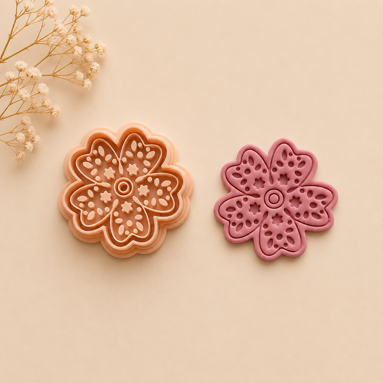 NC 008 - Cherry Blossom Floral Polymer Clay Cutter