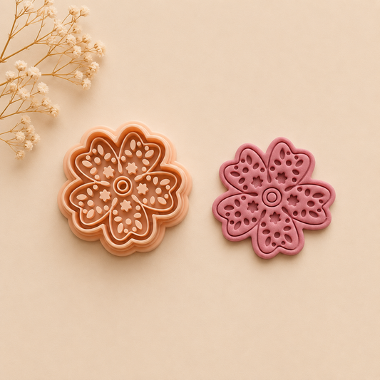 NC 008 - Cherry Blossom Floral Polymer Clay Cutter