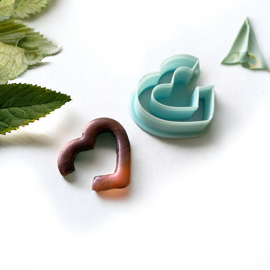 Heart Outline Hoop - ClartStudios - Polymer clay Jewellery